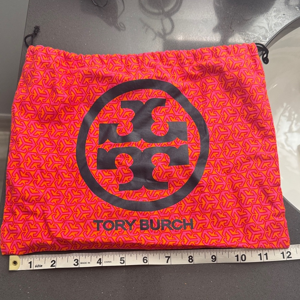 Tory Burch Pink and Black Drawstring Pouch